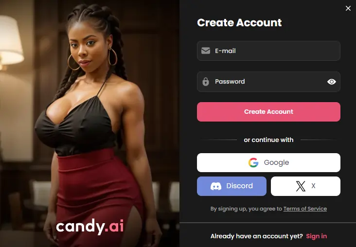 Candy AI Signup Page