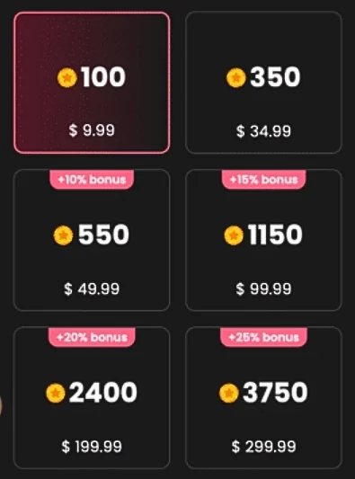 Candy AI Tokens pricing