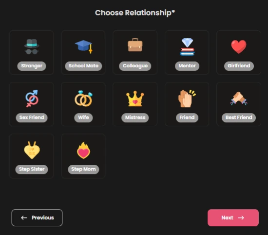 Select Relationship Candy AI