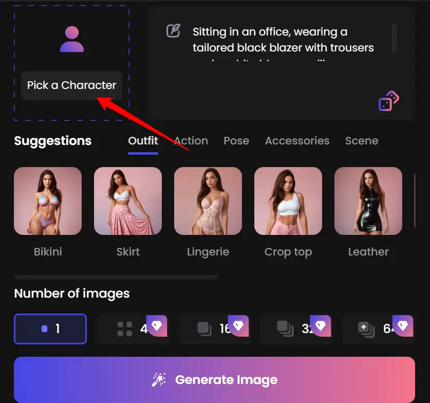 Choose Candy AI Character for image generation