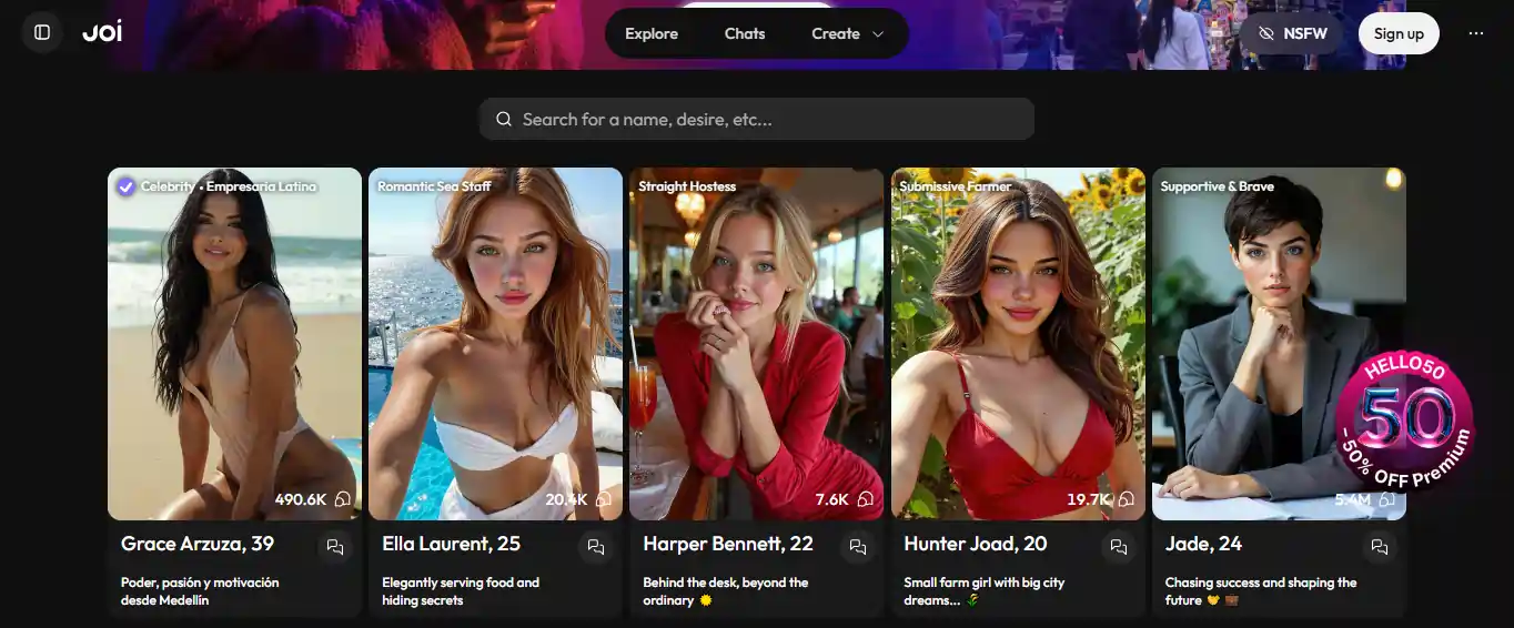 Joi AI Homepage