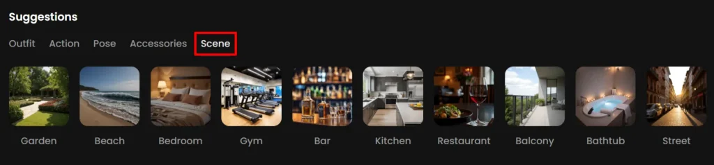Set the Candy AI image scene